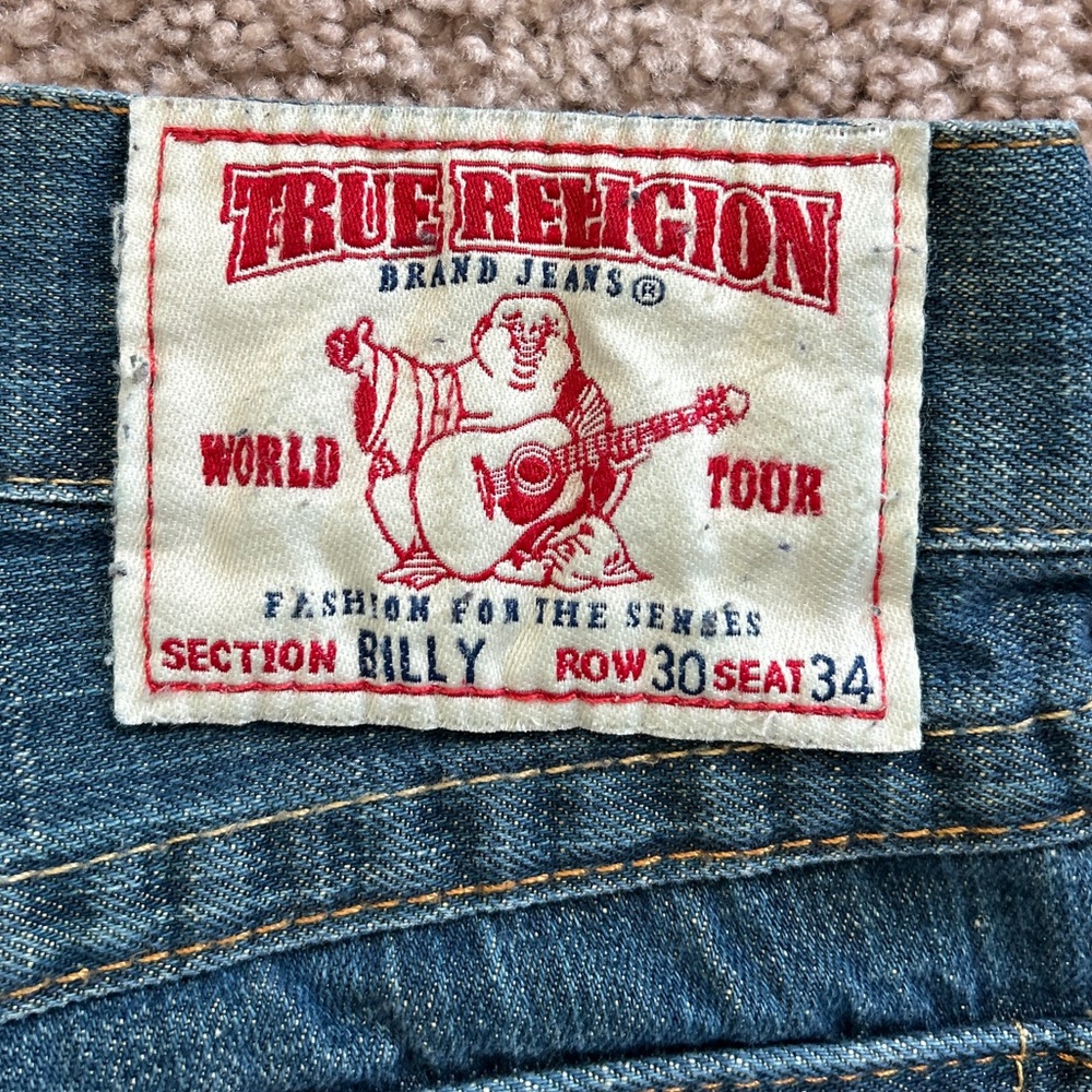 True Religion Billy Bootcut Medium Wash Blue Low Rise Denim Jeans Size 30x34 - Picture 5 of 10